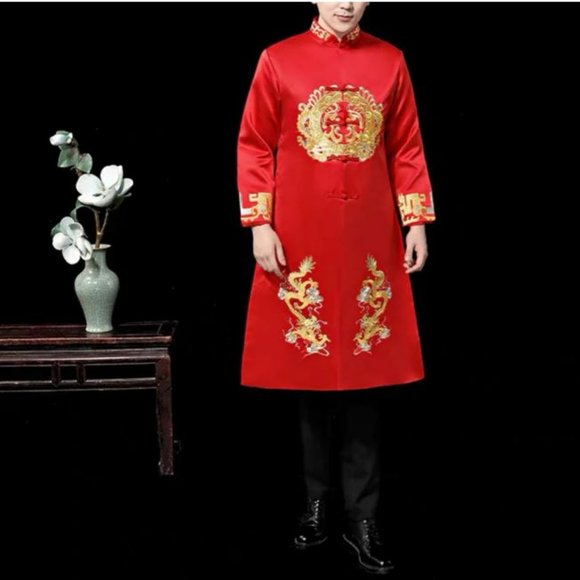 新郎馬褂 Chinese Wedding Tea Ceremony Men XL - Picture 5 of 5